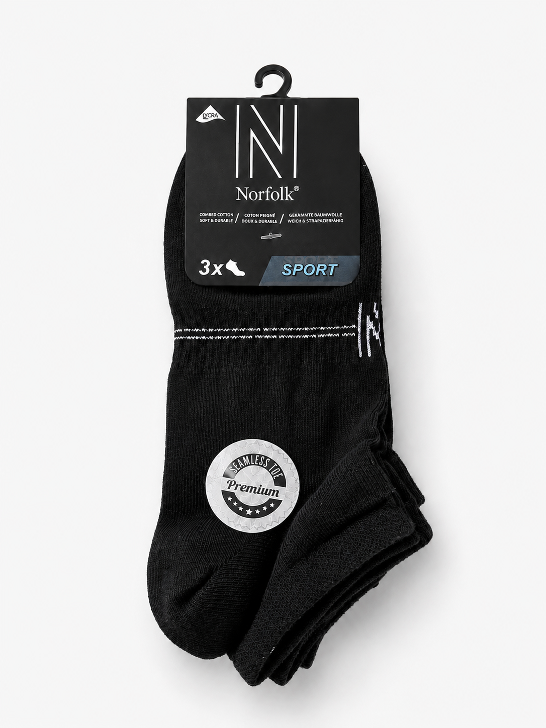 Norfolk Sneaker Socken weiß - 3er Pack