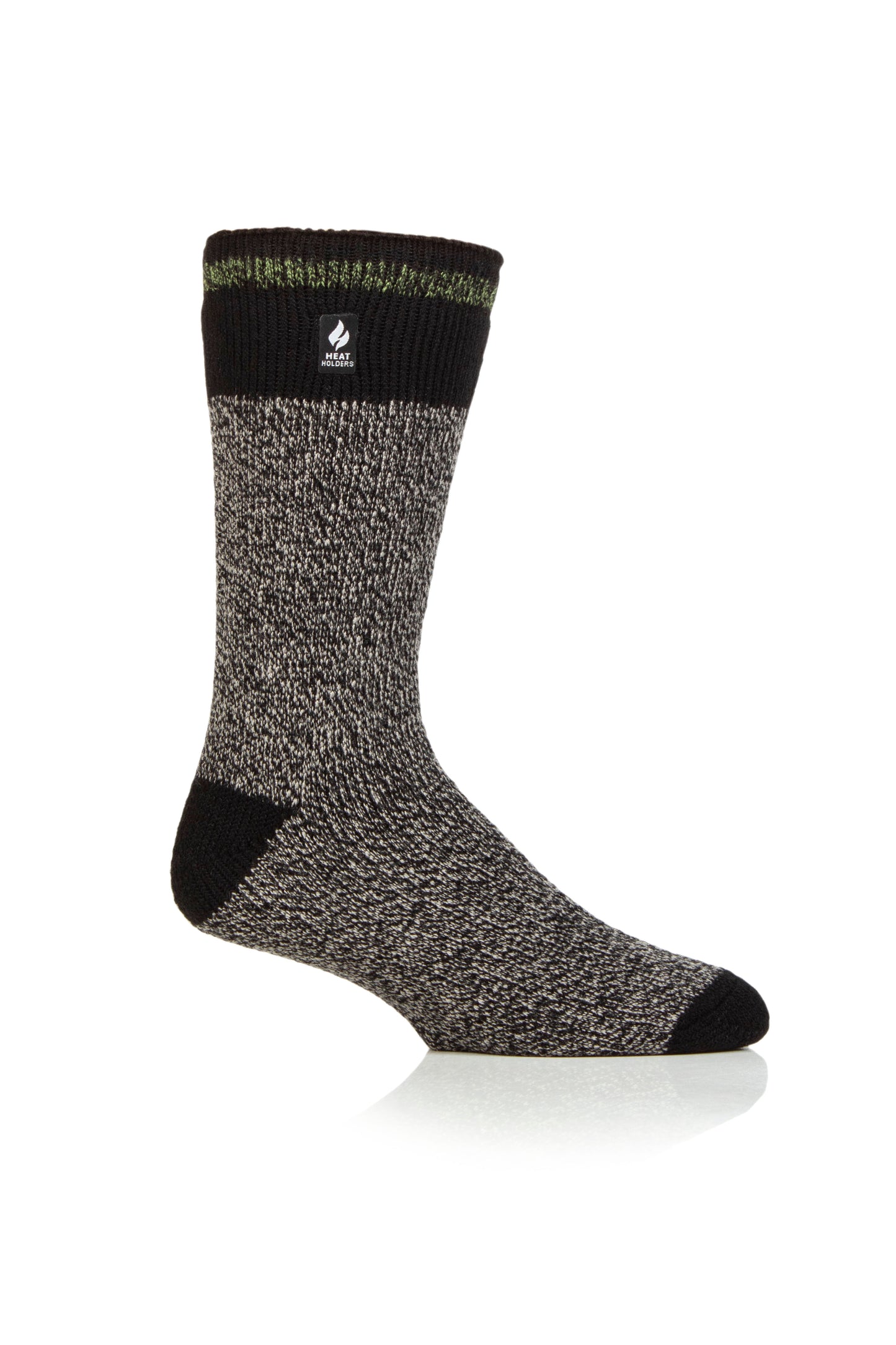 Mens Original Porto Rugged Block Stripe Socks - Black & Green