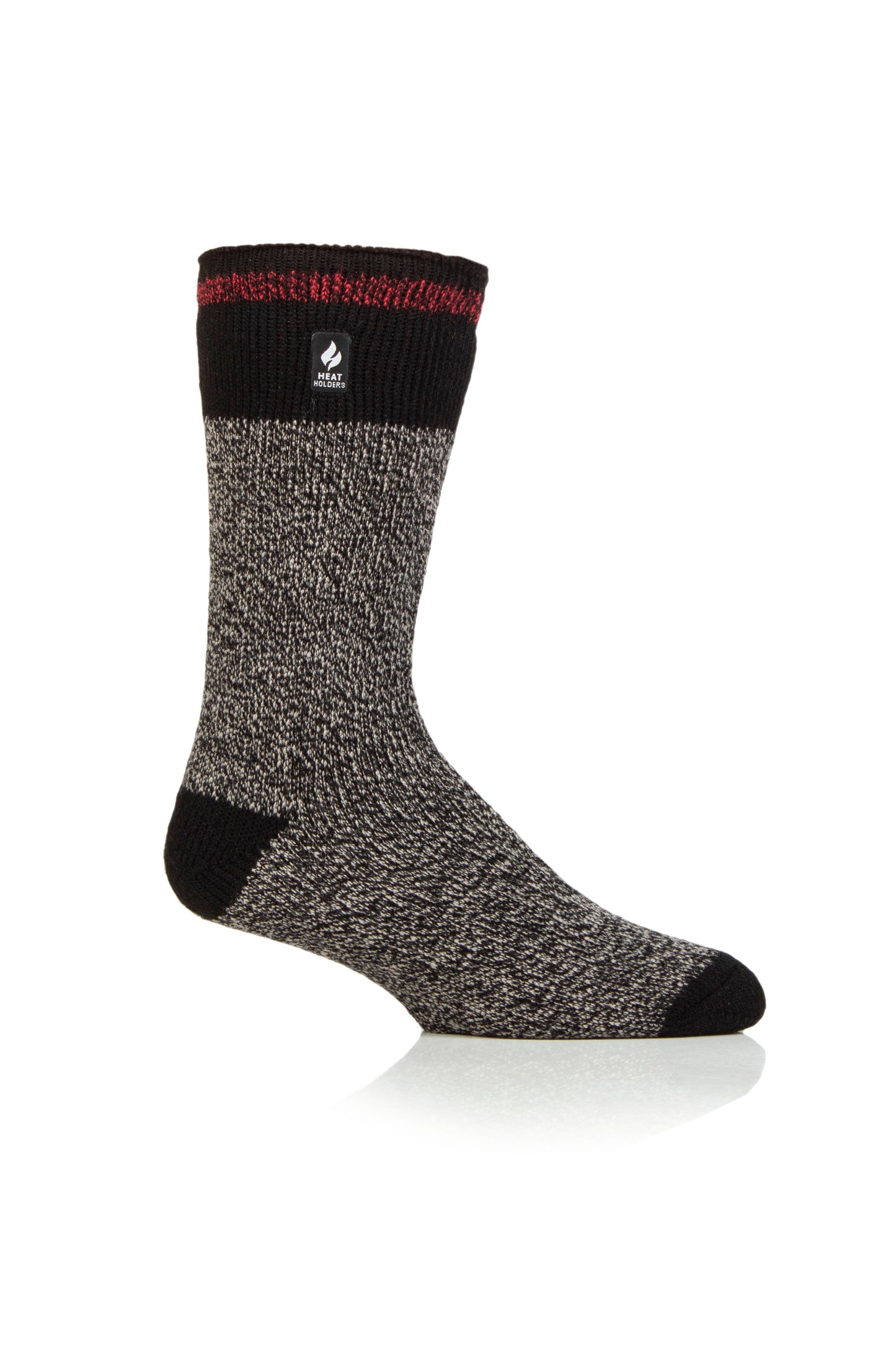 Mens Original Porto Rugged Block Stripe Socks - Black & Red