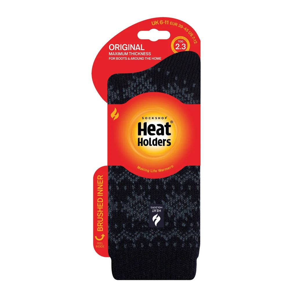 Heat Holders Herren Original Jacquard Thermosocken – Zweifarbiges Fairisle-Muster