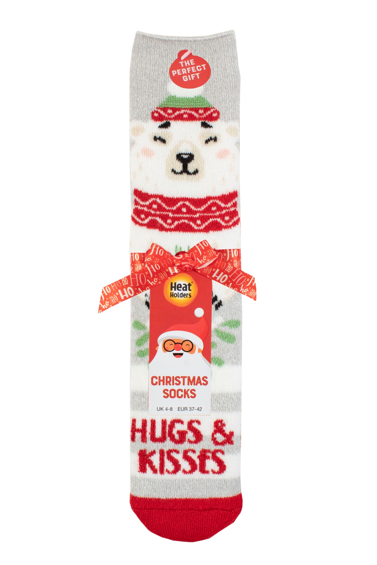 Ladies Lite Christmas Socks - Hugs & Kisses