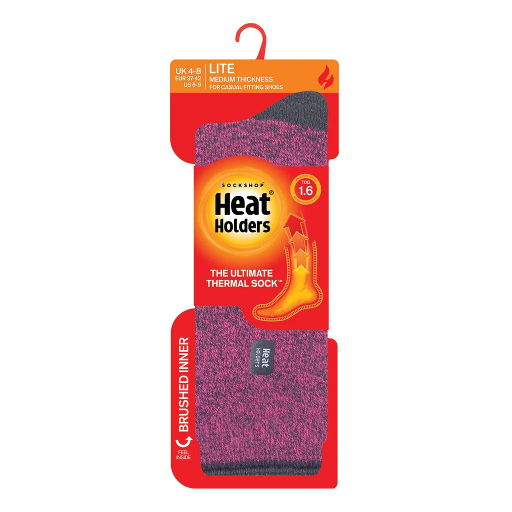 Heat Holders Damen Thermosocken Lite Viola - Himbeere & Anthrazit
