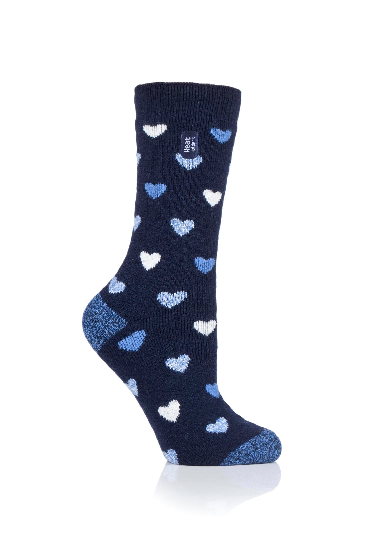 Ladies Lite Jasmine Socks - Navy Hearts