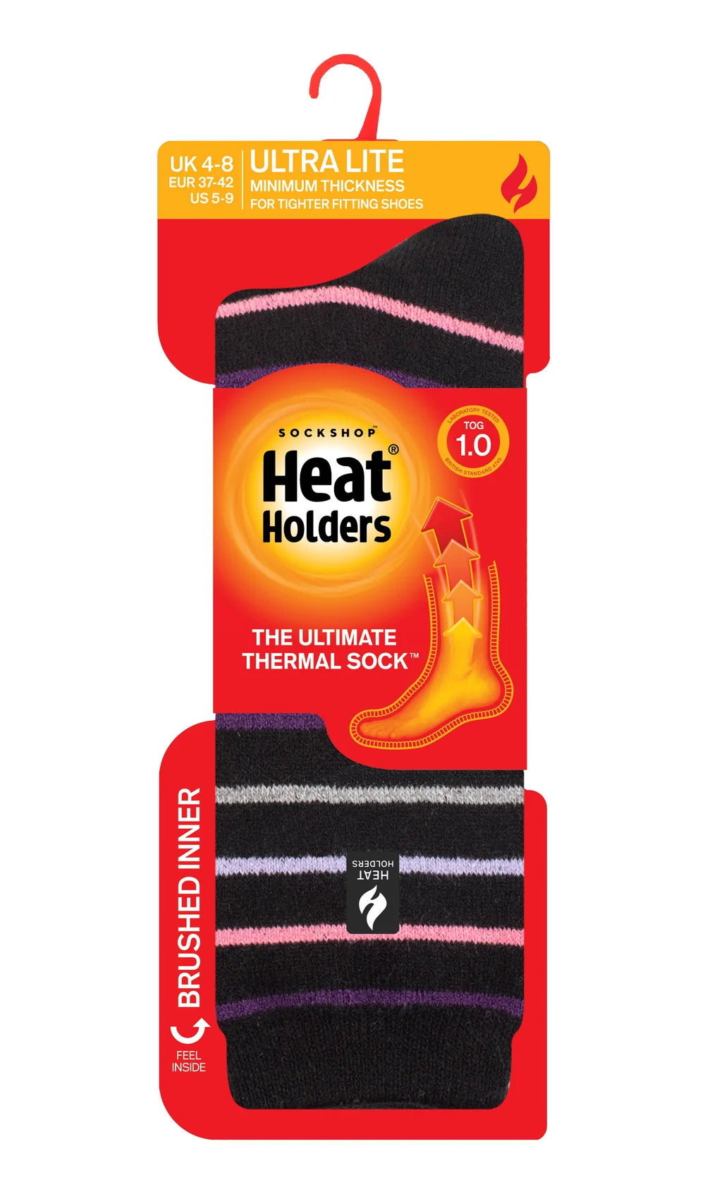 Heat Holders Damen Ultra Lite Riga Stripe Thermosocken - Schwarz