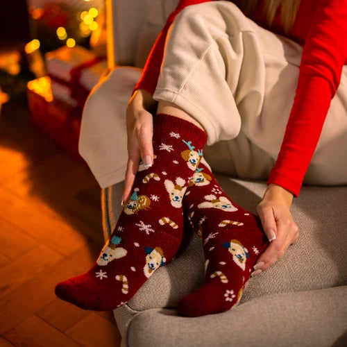 Heat Holders Damen Leichte Weihnachtssocken – Pawfect Christmas