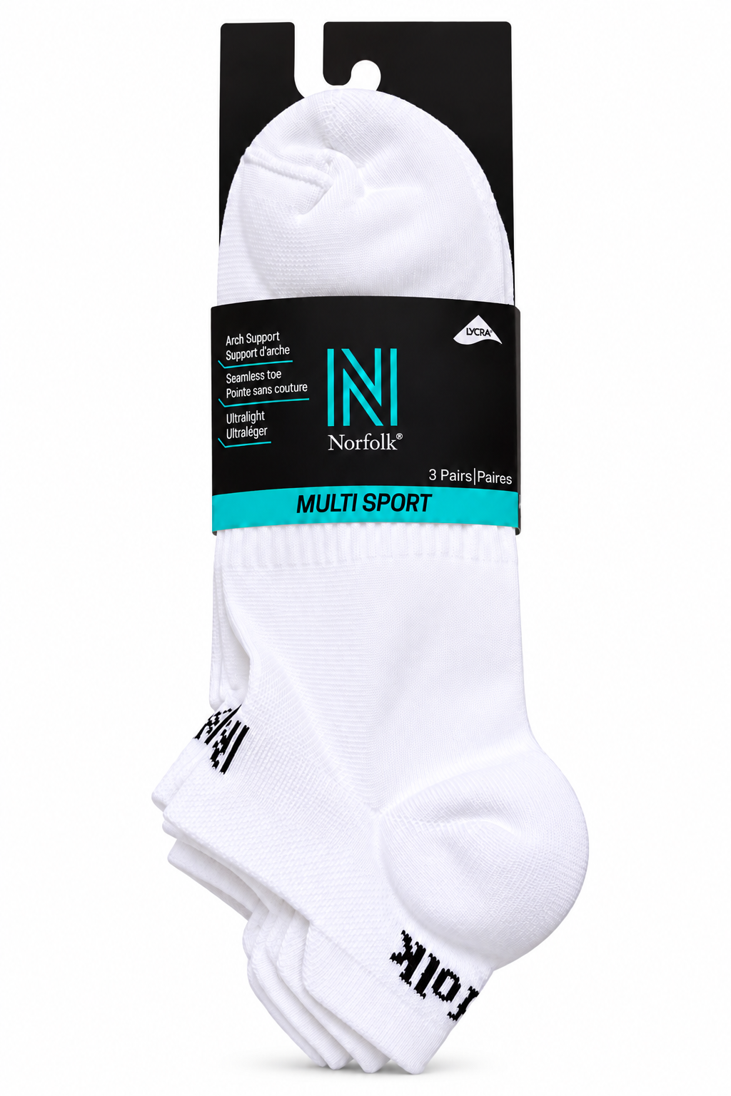 Norfolk Multisport Sneaker-Socken – 3er-Pack Weiß