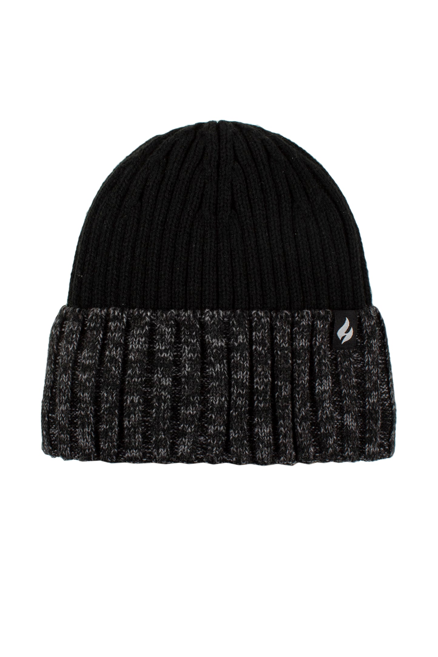 Mens Halmstad Turn Over Cuff Ribbed Hat - Black