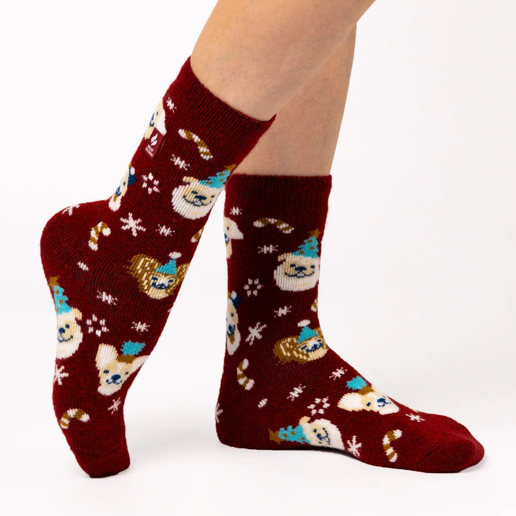 Heat Holders Damen Leichte Weihnachtssocken – Pawfect Christmas