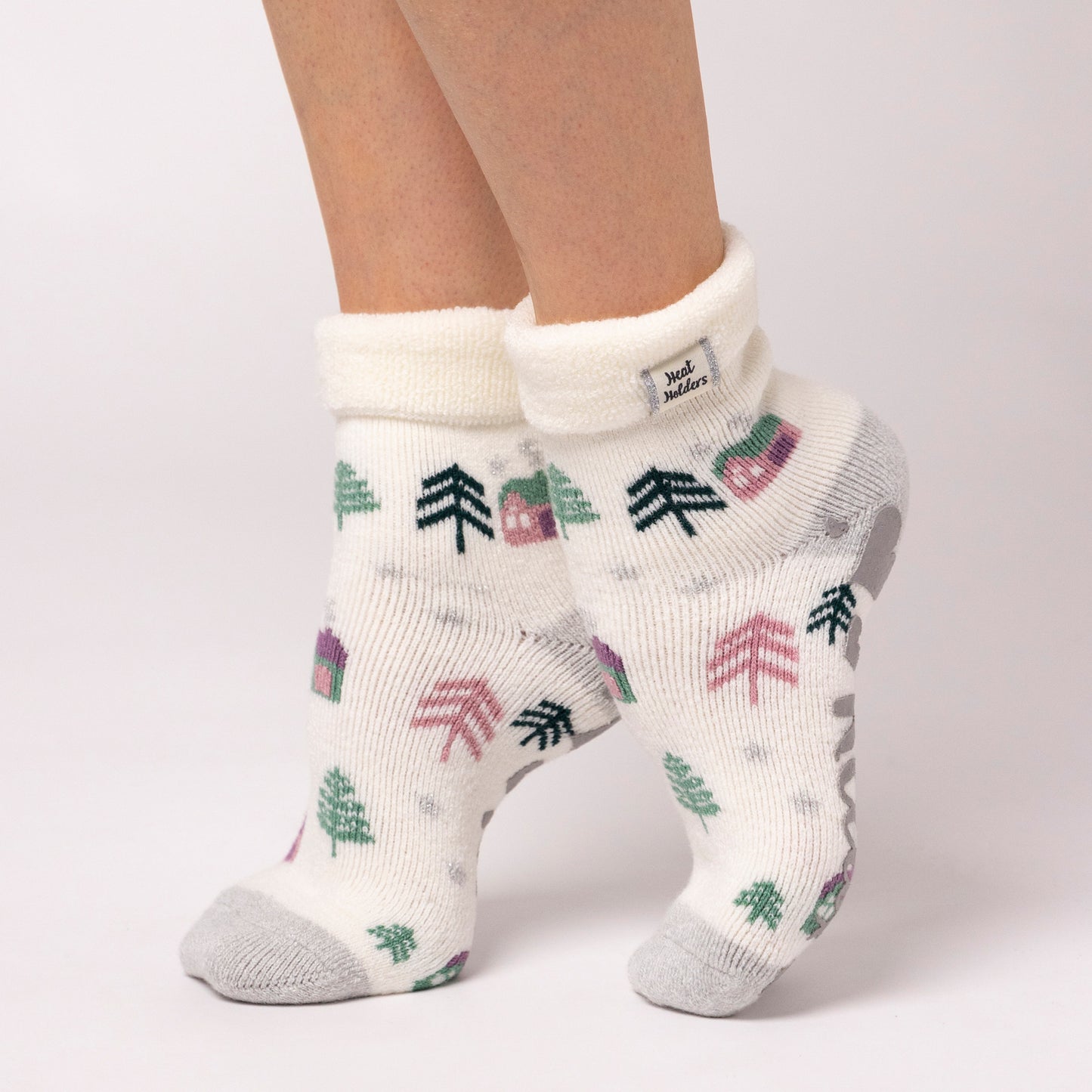 Ladies Lite Lounge Socks with Turnover Top - Cosy Cabin