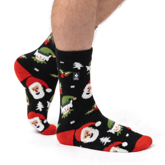 Heat Holders Herren Lite Weihnachtssocken  – Elfen-/Weihnachtsmann-Motiv