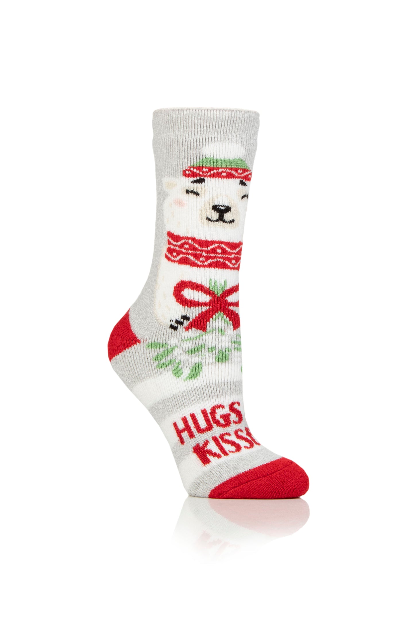 Ladies Lite Christmas Socks - Hugs & Kisses