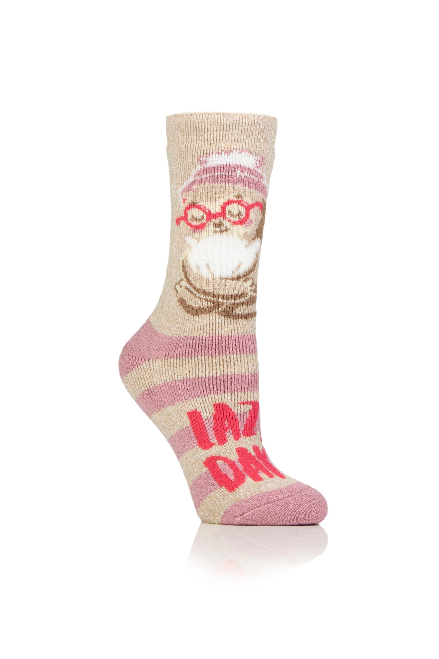 Ladies Lite Fun Feet Novelty Thermal Socks - Lazy Days