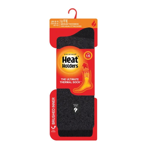 Heat Holders Herren Lite Amsterdam Thermosocken - Anthrazit & Schwarz
