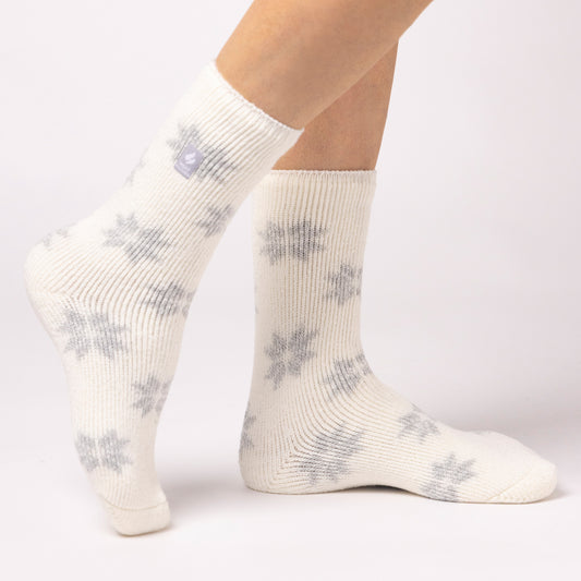 Ladies Original Jacquard Socks - Cream Snowflake