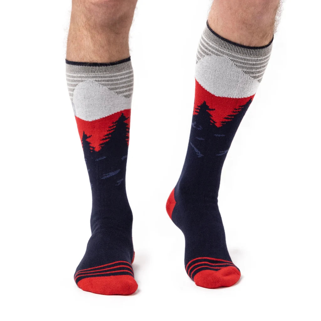 Heat Holders Herren Ultraleichte lange Ski- und Schneesportsocken - Mountain Scape